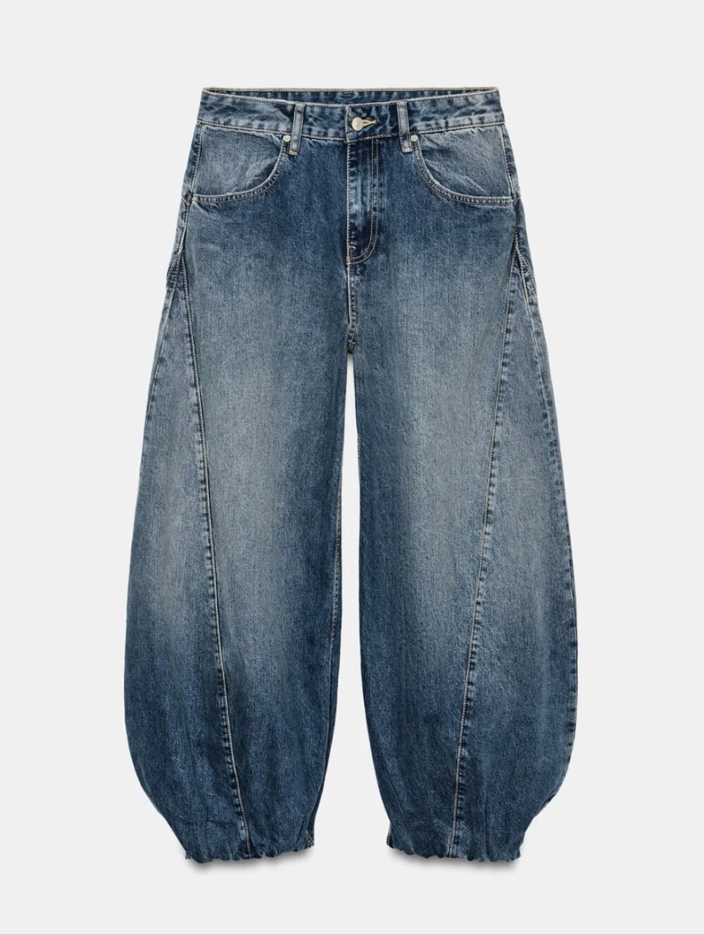 ZARA TRF MID-RISE ELASTIC HEM JEANS